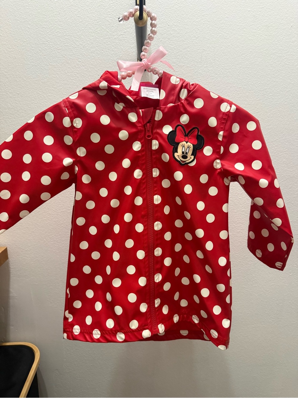 Disney Red & White Polka Dot Minnie Hooded Raincoat